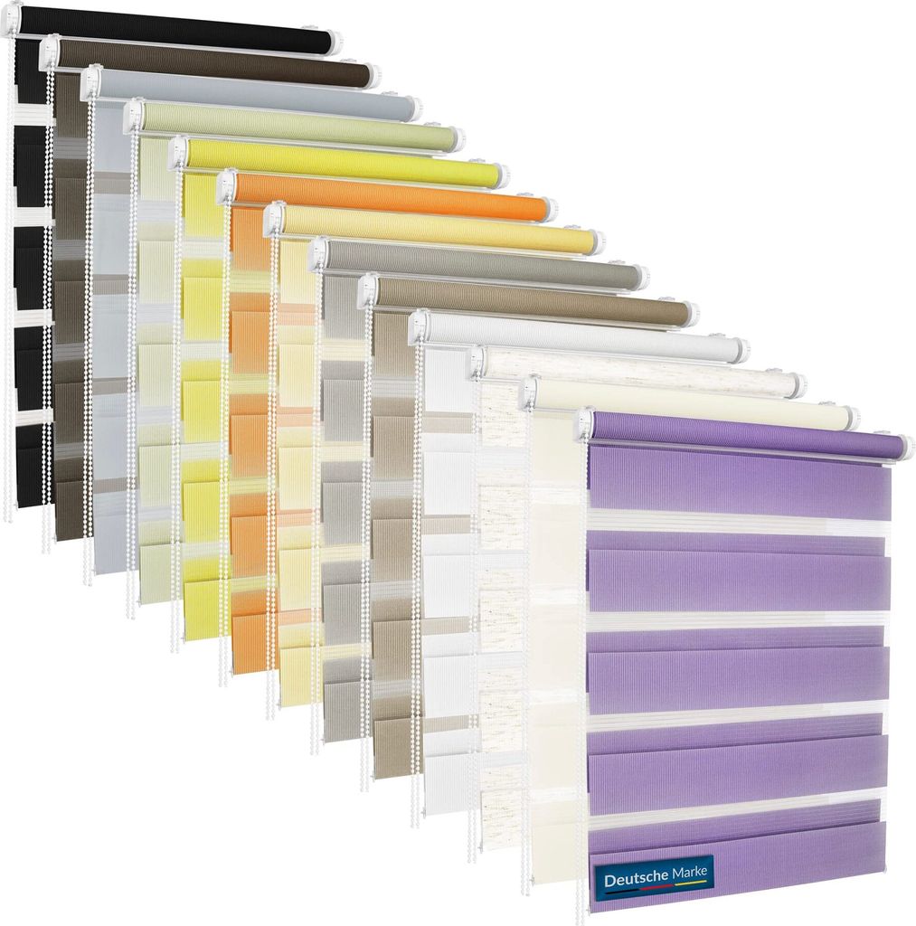 TEXMAXX Doppelrollo Klemmfix ohne Bohren - 55 x 220cm (Stoffbreite 51 cm) in Weiss / Rollos für Fenster ohne Bohren / Fensterrollo innen ohne Bo...