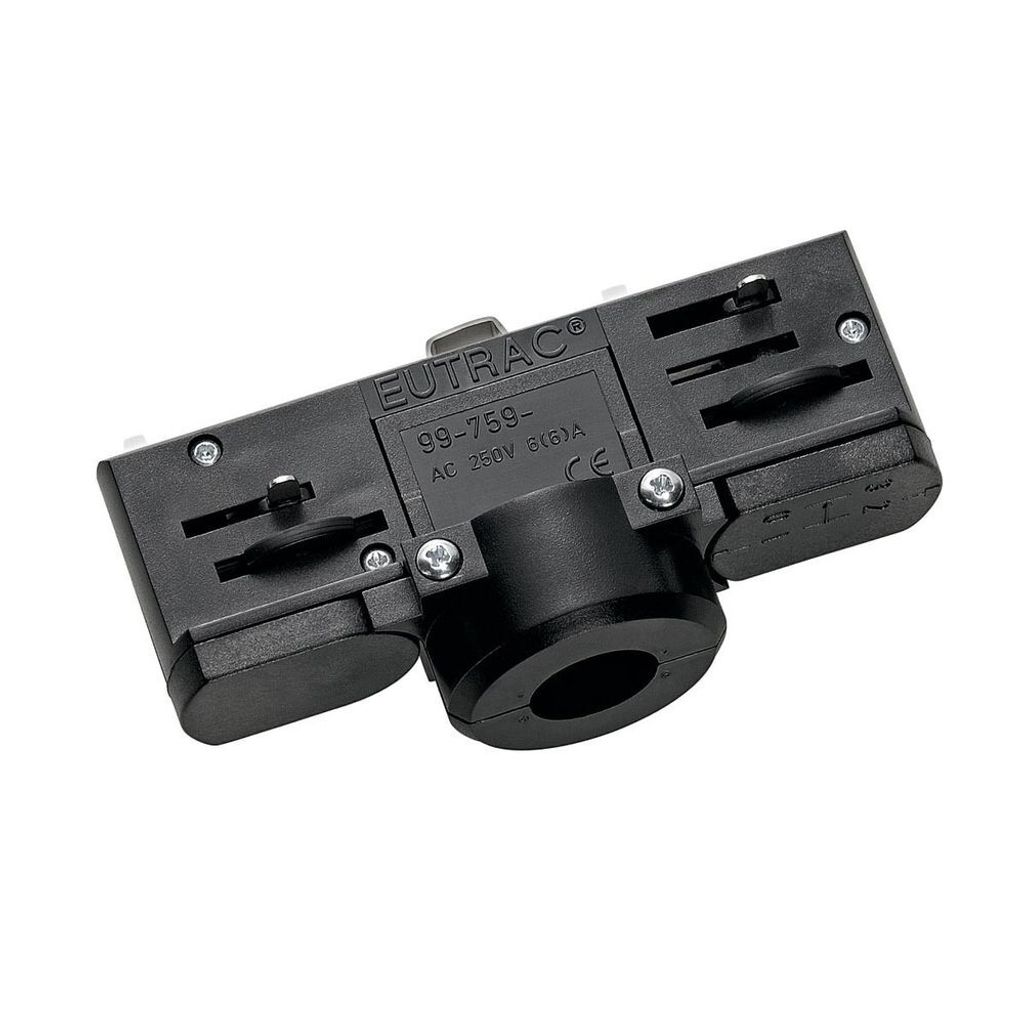 SLV 145990 EUTRAC 3-Phasen Stromschienenadapter schwarz inkl. Montagezubehör