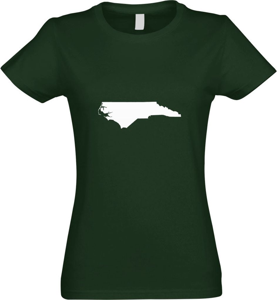Kiwistar - T-Shirt tailliert - Damen - flaschengrün - USA - Bundesstaat - North Carolina - mit Motiv Bedruckt - Funshirt Design - Sport - Freizeit...