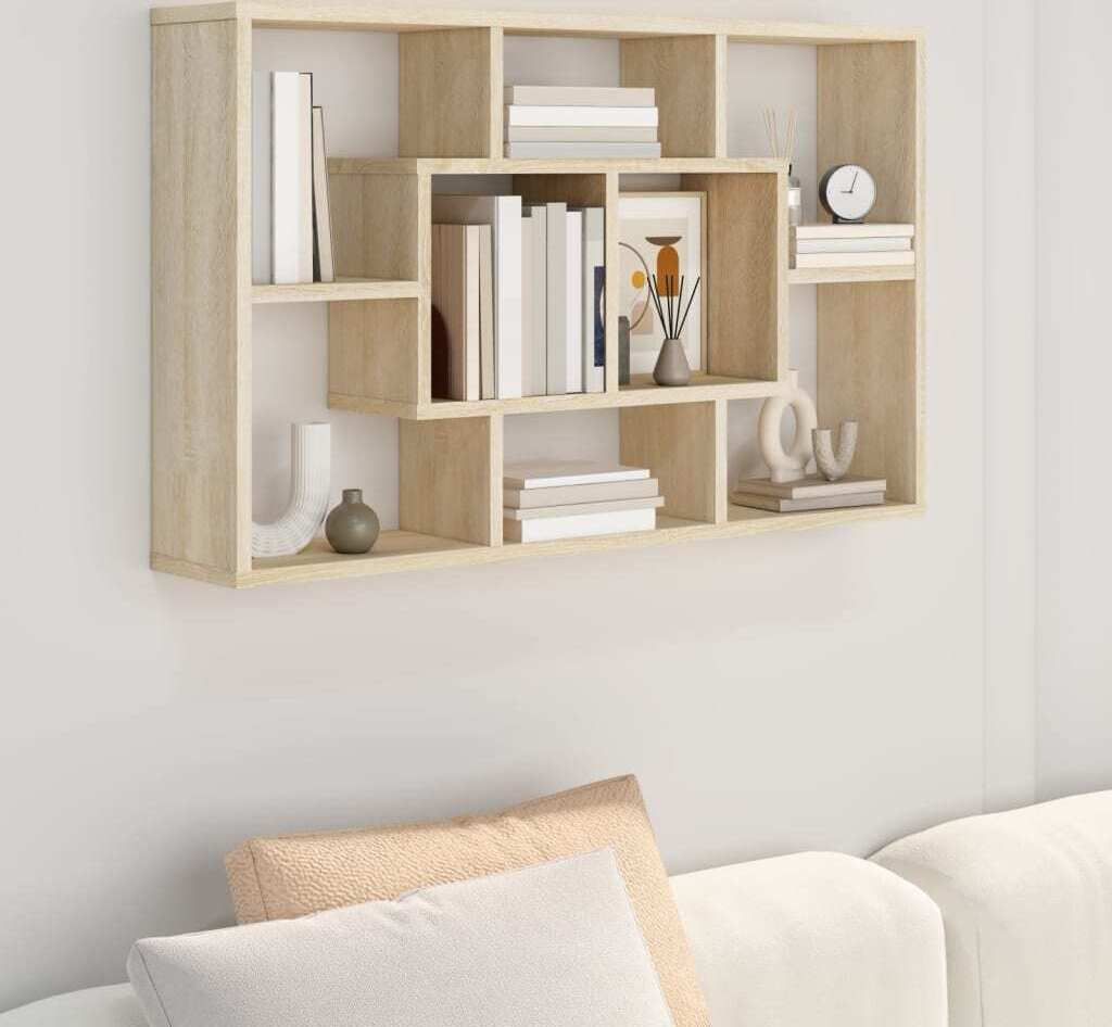 Półka ścienna dąb sonoma 85x16x52,5 cm materiał Zdjęcie produktu 