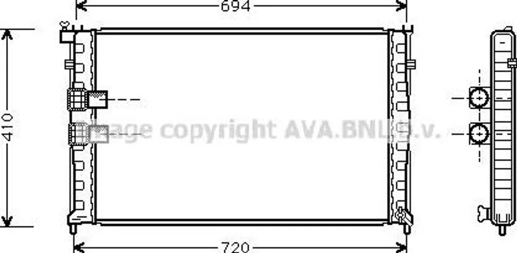 Radiateur moteur AVA PEA2176 anti surchauffe pour Peugeot 406