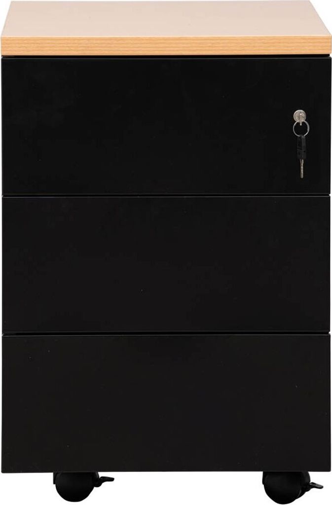 Gürkan Rollcontainer schwarz 3 Auszüge 40,0 x 60,0 x 62,0 cm