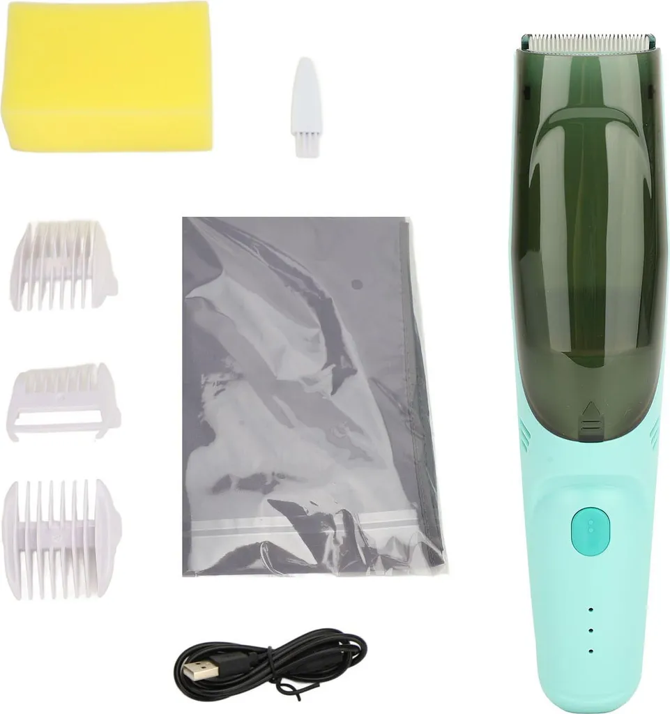 Tosatrice per Bambini Ricaricabile Verde con Aspiracapelli Integrato