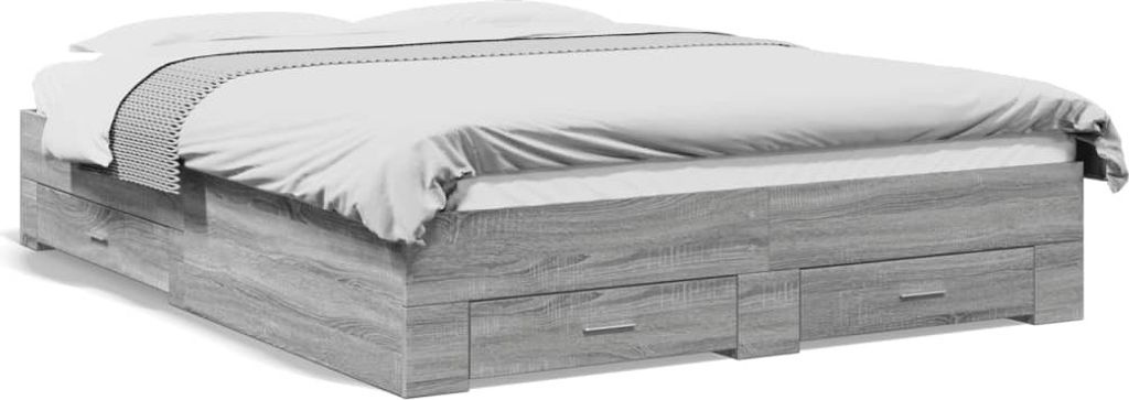 Maison Exclusive - Bettgestell mit Schubladen Grau Sonoma 160x200 cm Holzwerkstoff