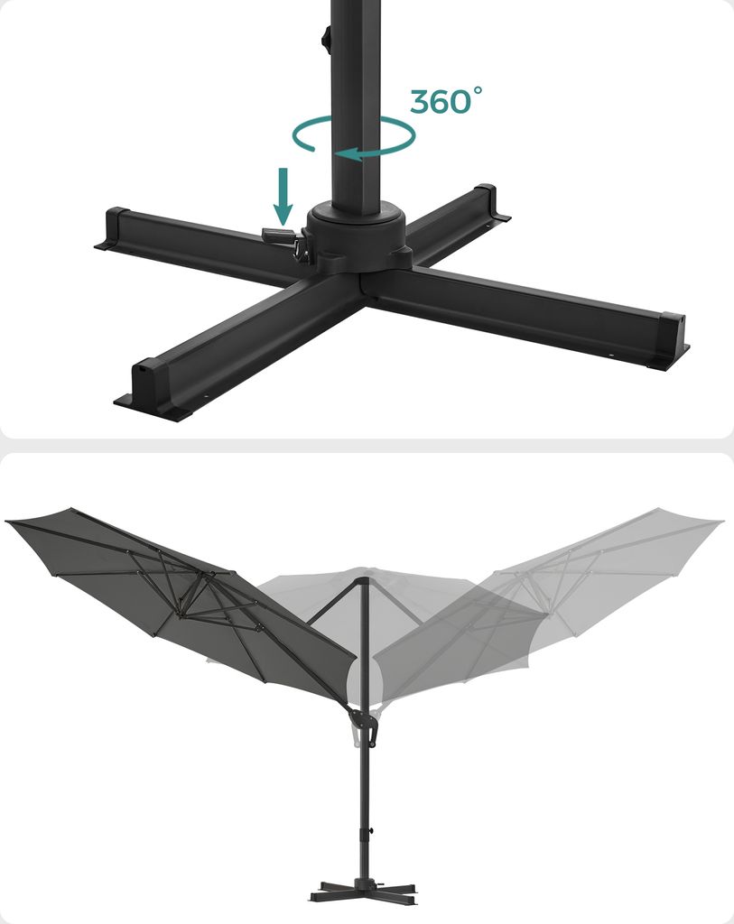 SONGMICS Sonnenschirm Ø 300 cm UPF 50+ mit Ständer Produktbild 5