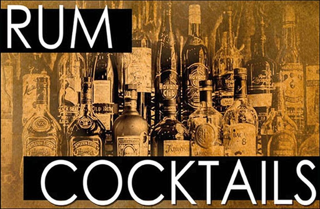 vianmo Holzschild 12x18 cm Alkohol Rum Cocktails Produktbild 
