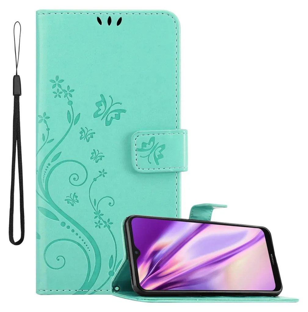 Custodia Fiore Cadorabo per Nokia G50 5G Turchese - Regalo Perfetto