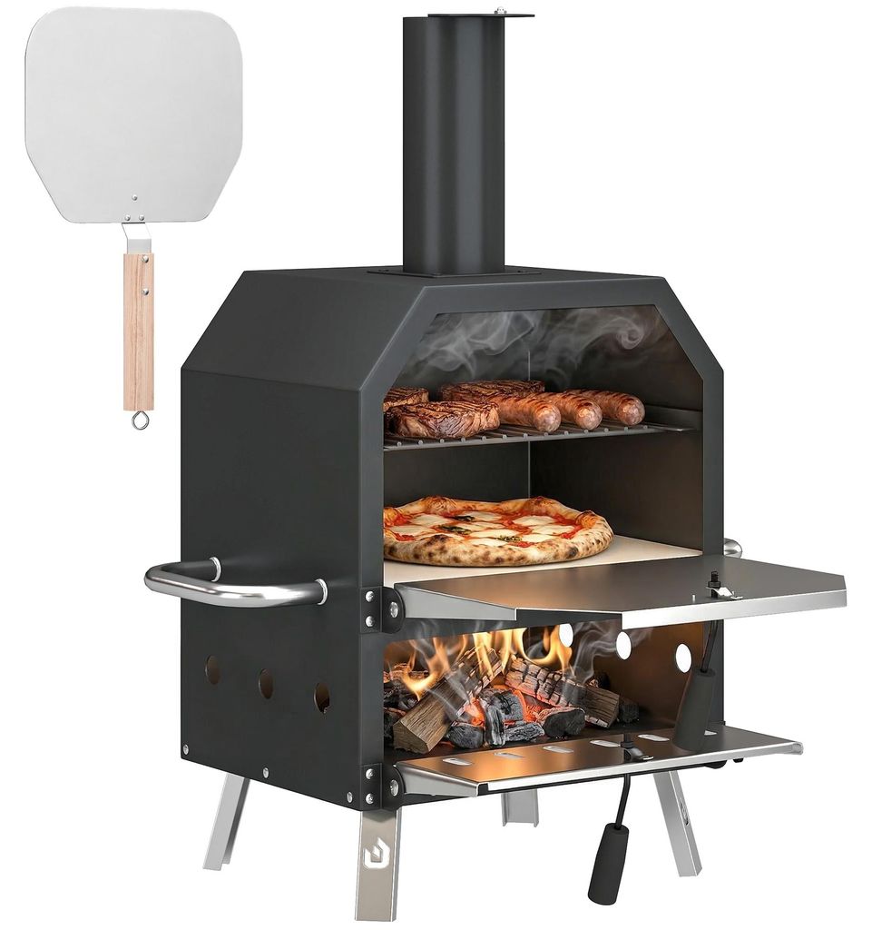 Outsunny Outdoor Pizzaofen Holzbefeuerter Pizza Ofen Produktbild 