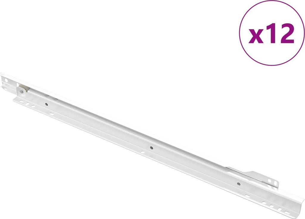 Schubladenschiene 12 pcs Weiß 450 mm Stahl