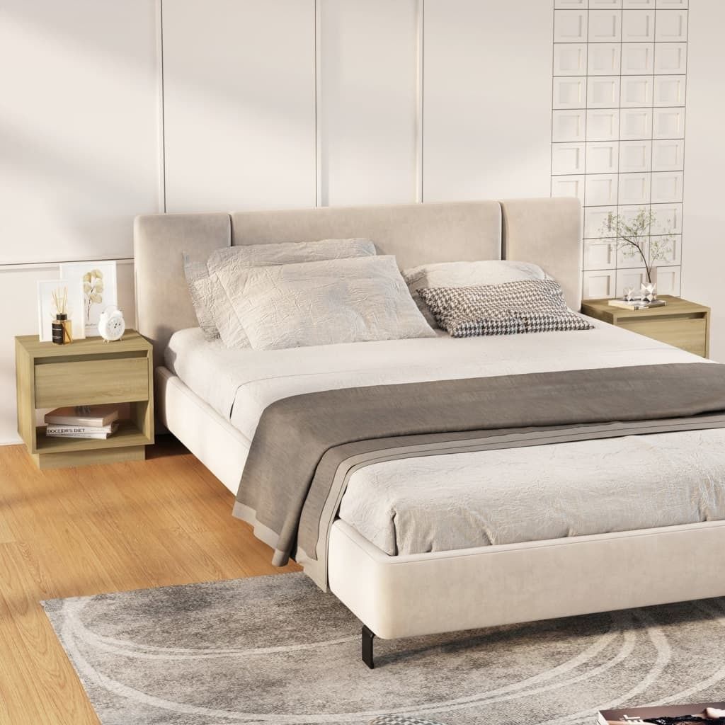 Maison Exclusive - Nachttische 2 Stk. Sonoma-Eiche 45x34x44 cm Holzwerkstoff