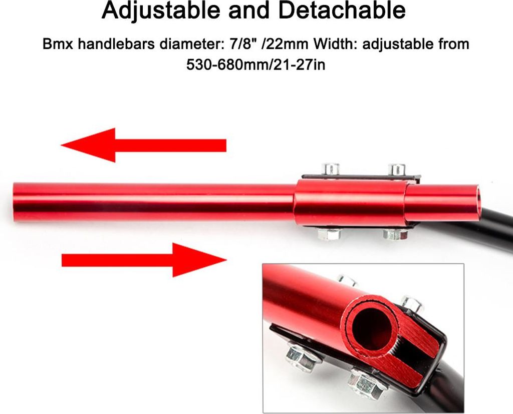 Universeller Motorrad-Lenker, 7/8'' 22 mm, verstellbar, abnehmbarer Lenker, Lenkaufhänger für Race Bobber, Motocross, Dirt Pit Bike, ATV, E-Bike