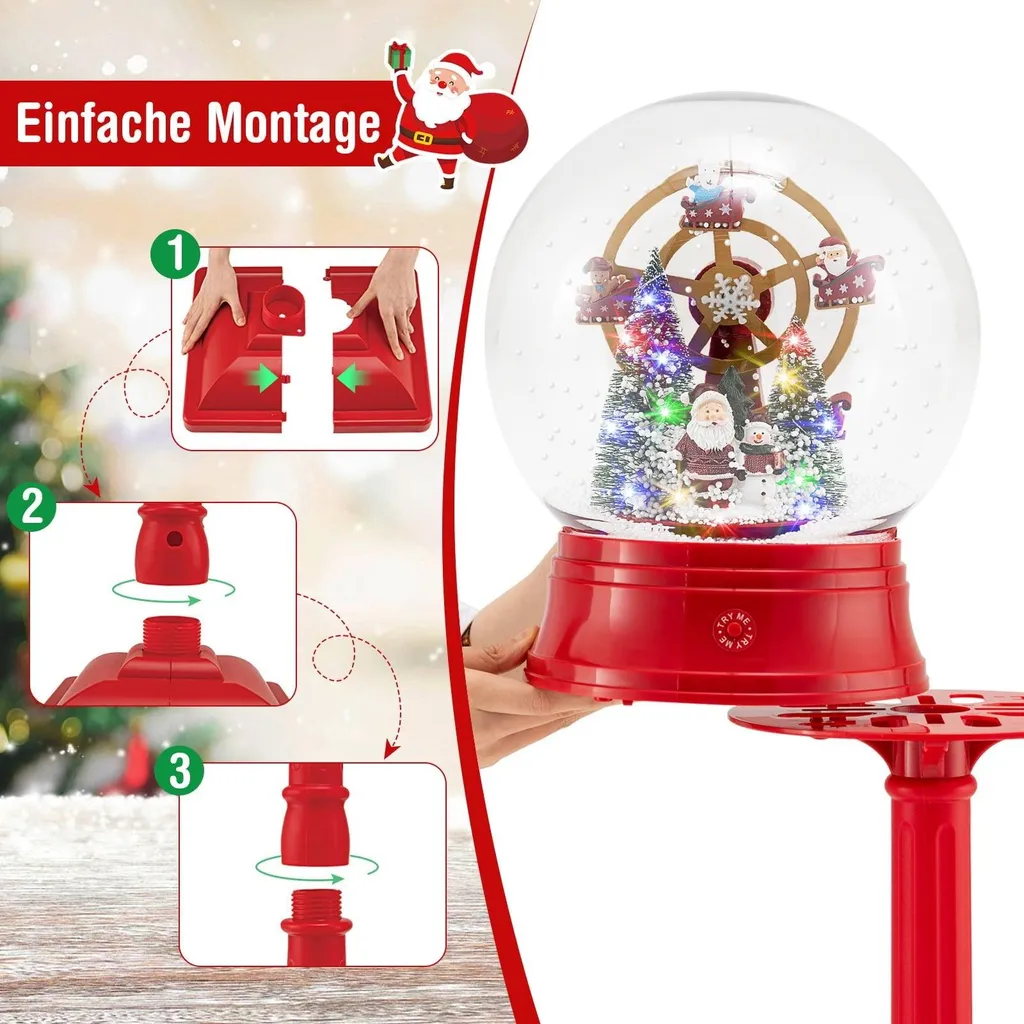 Lanterne Noël Musicale Grande Roue pour Centre de Table et Cadeau Enfant