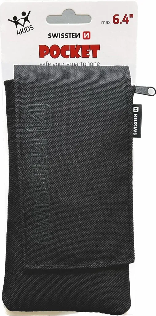 Étui Swissten Pocket 6.4 Pouces Noir - Design Fin et Protection Intégrale