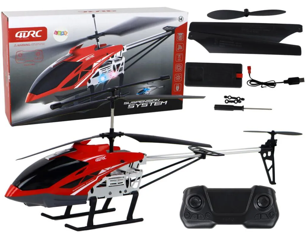 Hélicoptère télécommandé rouge pour enfant - Jouet volant intérieur 2.4Ghz