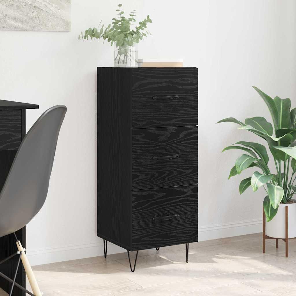 Möbel Sideboard Schwarze Eiche 34 x 34,5 x 90 cm Holzwerkstoff - Kommoden 881551