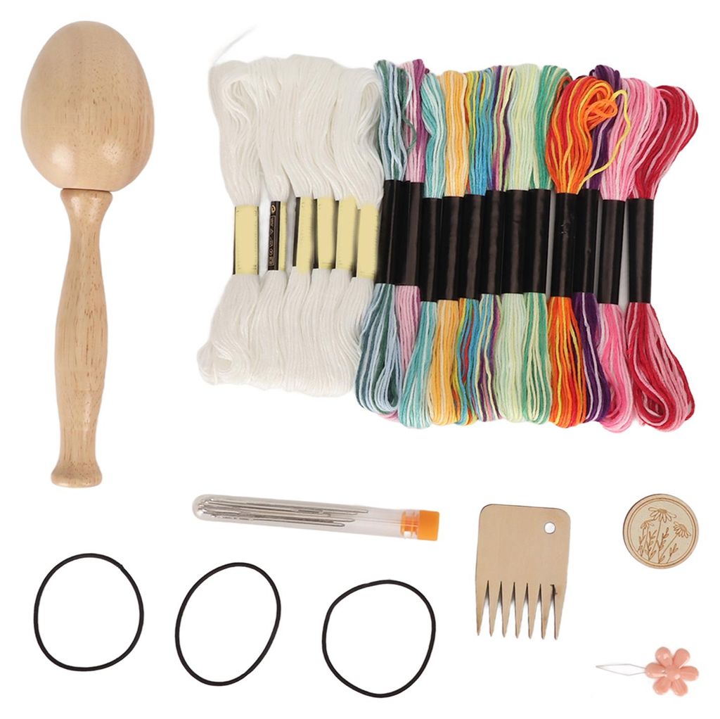 Stopf-Ei für Socken mit Nadeln mit großem Öhr, Nähgarn, Nadelhalter, DIY-Handwerks-Stopf-Ei-Set aus Holz für Handtücher