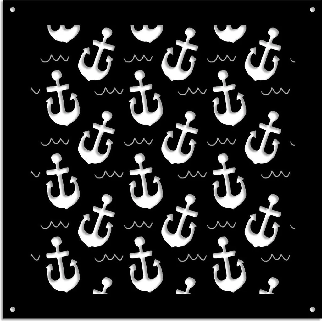 ANCHOR - Pannello in PVC traforato - Parasole 98x98 cm nero