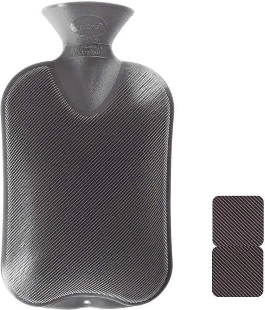 Bouillotte eau chaude 2L grise en polaire pour lit et soirées d'hiver