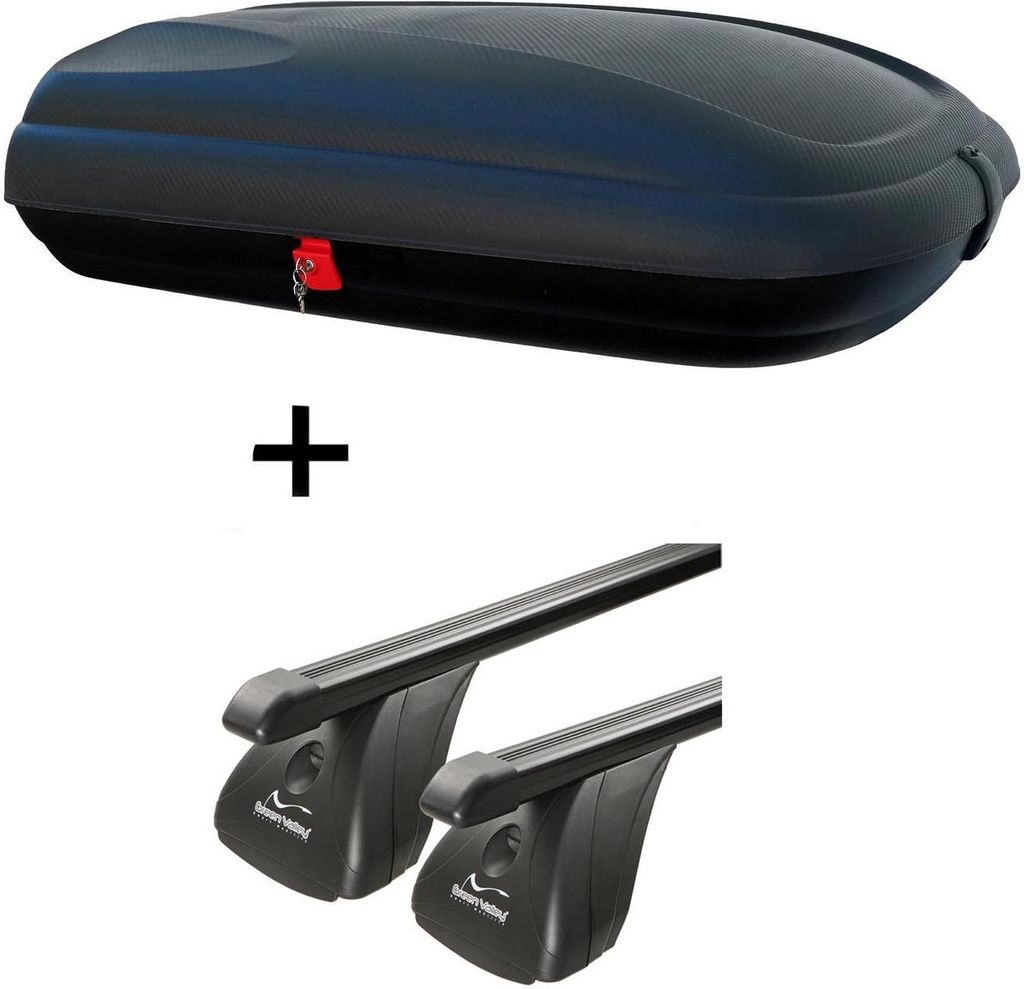 Dachbox VDPCA320 320Ltr carbonlook + Stahl Dachträger Aurilis VDP kompatibel mit für Citroen C4 Aircross (5Türer) ab 2012