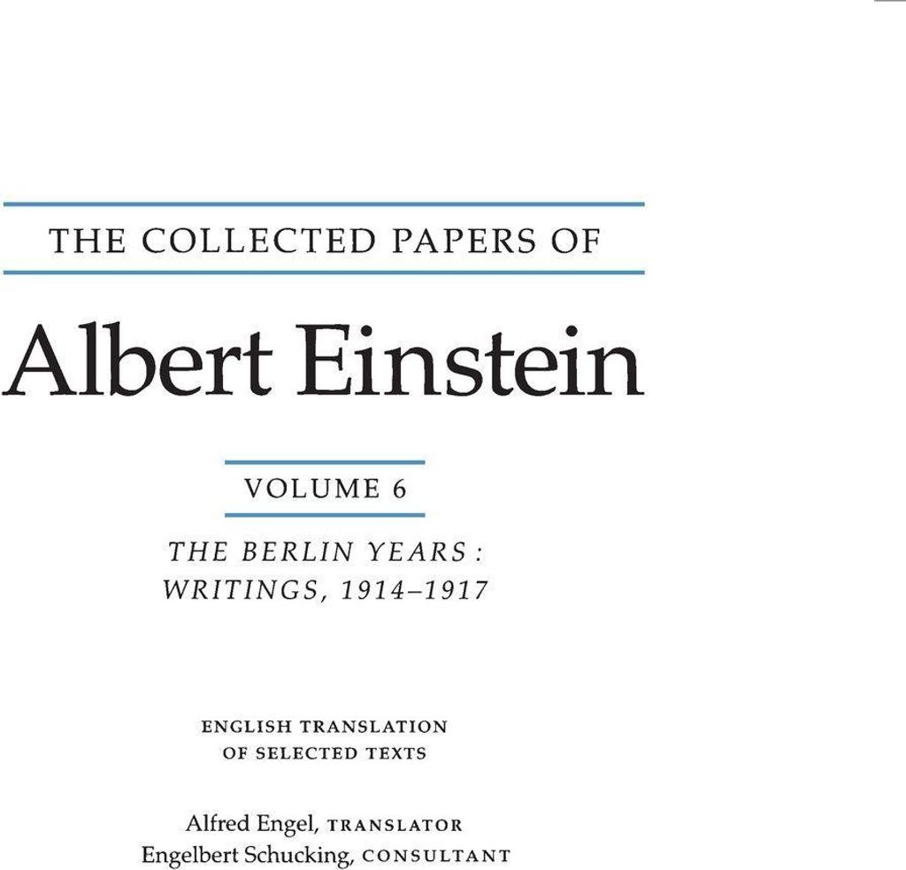 The Collected Papers of Albert Einstein, Volume 6 (English)