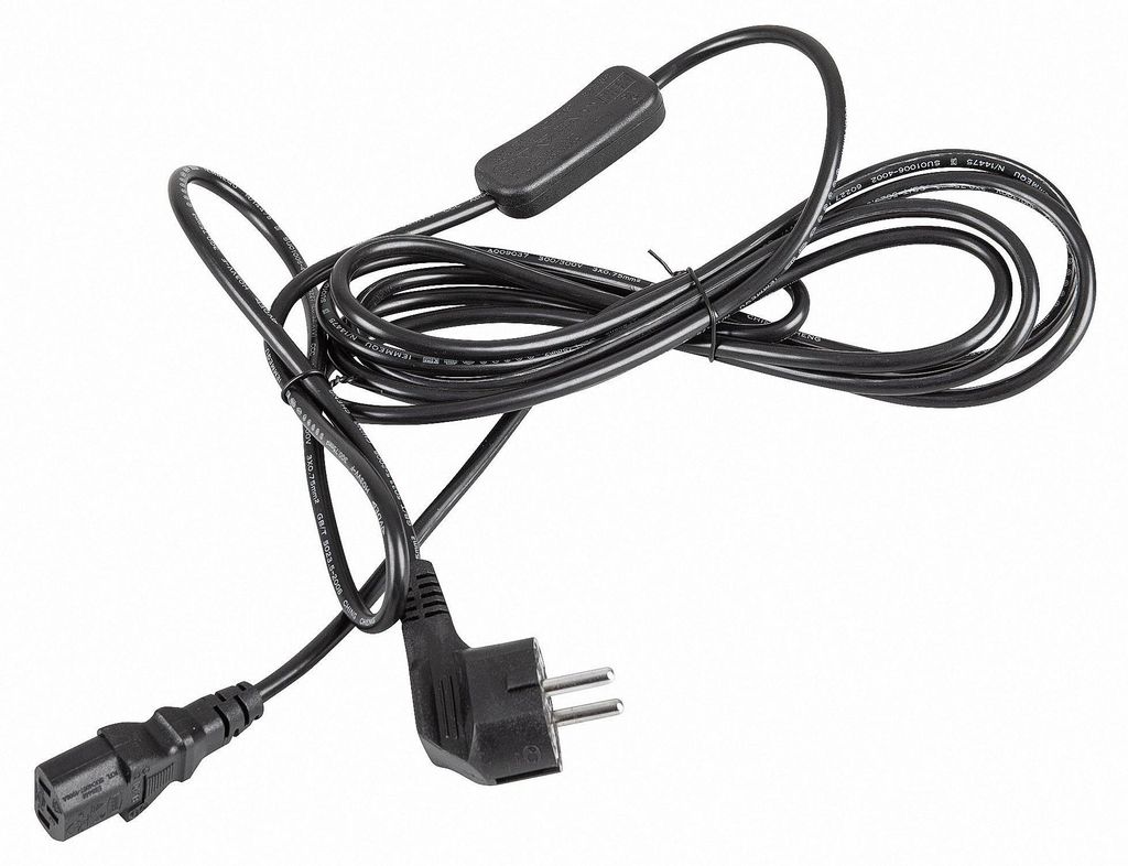 Netzkabel 3 m Schuko Schutzkontaktstecker (gewinkelt) + Produktbild 