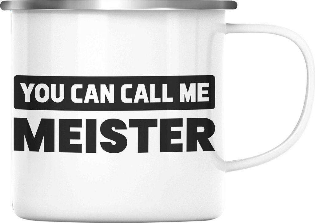 Trendation - Meister Prüfung Bestanden Geschenk Meisterprüfung Emaille Tasse Mann Metallbauer Dachdecker Elektrotechnik Schreiner Elektronik Male...