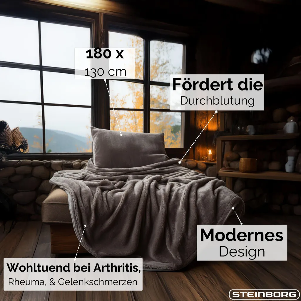 Coperta Termica Steinborg 180x130 | 160W Potenza e Timer Sicurezza - 9