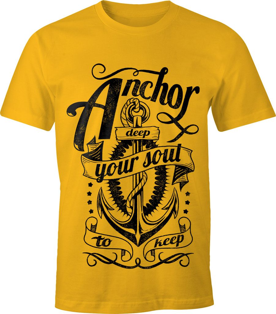 Herren T-Shirt - Anker Motiv Aufdruck Anchor your Soul Seemann - Moonworks XL