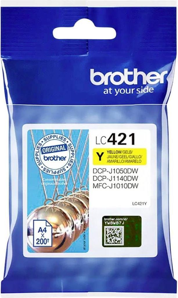 Brother LC421Y LC-421Y Tintenpatrone – Gelb für DCP-J1050DW, DCP-J1140DW, MFC-J1010DW