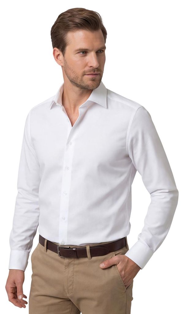 Olymp Businesshemd Luxor Modern Fit weiß uni Baumwolle Produktbild 