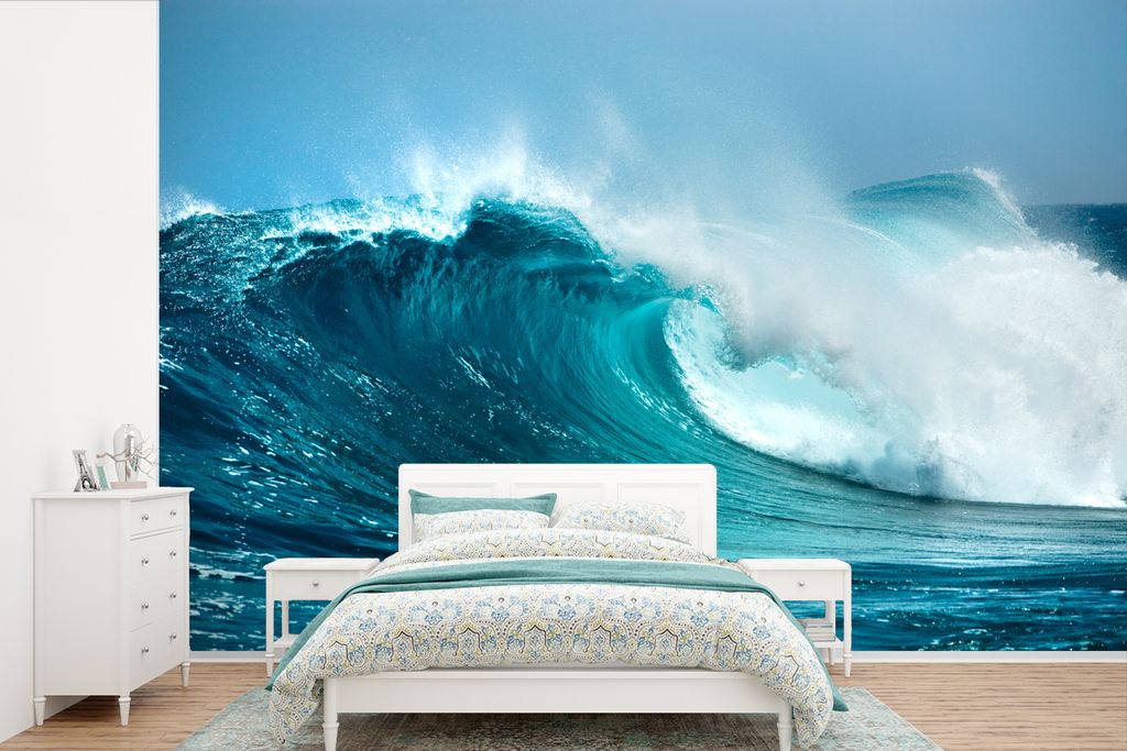 MuchoWow Fototapete für Wohnzimmer oder Schlafzimmer Wandtapete Vinyl Motivtapete Ozean - Golf - Blau - 330x220 cm - Fototapeten