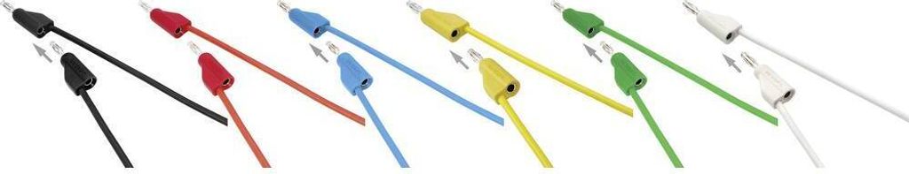 VOLTCRAFT MSB-300 Messleitungs-Set Lamellenstecker 4 mm Silikon 0.50 m 12 St.