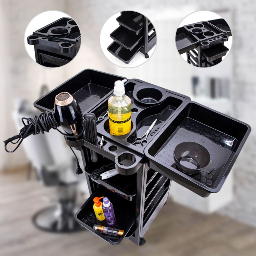 HOMCOM Schminkkoffer Aus Alu – 4 Ebenen, Schwarz, Mit Schloss, Für Kosmetik & Accessoires