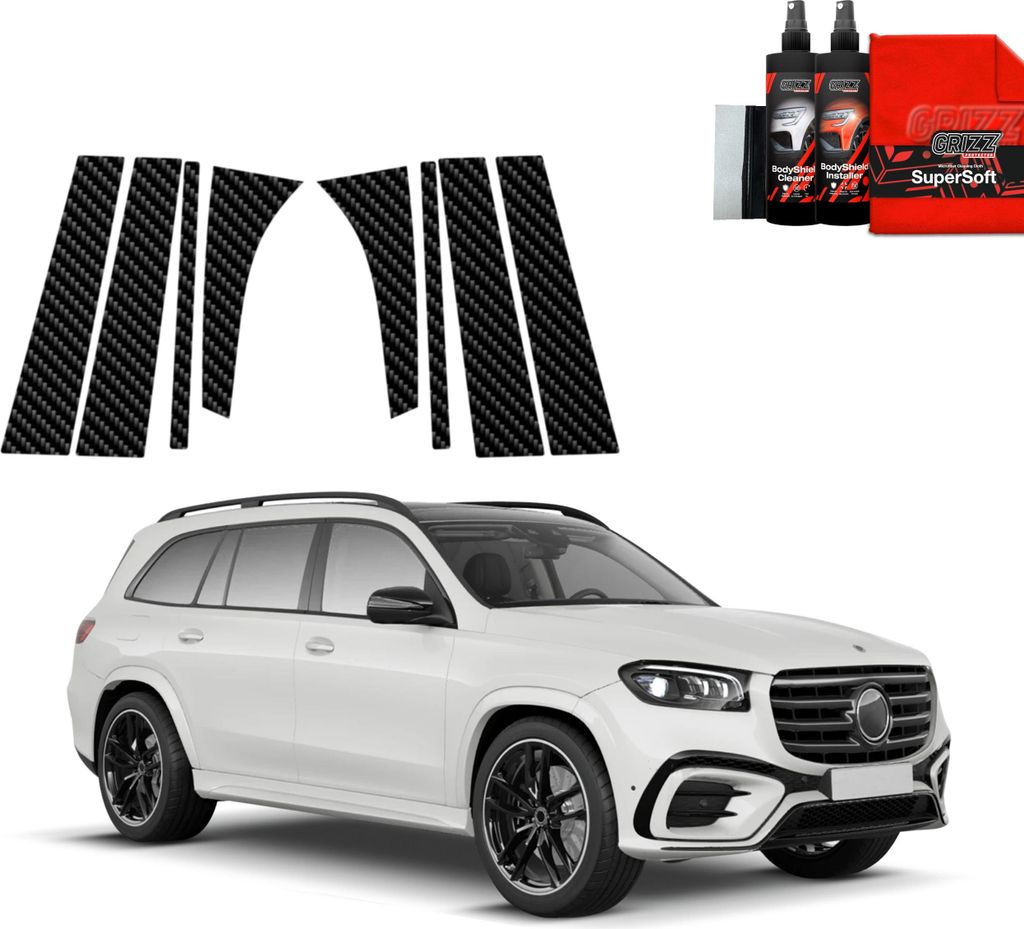 8in1 Kohlenstoff Schutzfolie Grizz Protector für B-C-Säule - Mercedes GLS 450d (2023-2025)