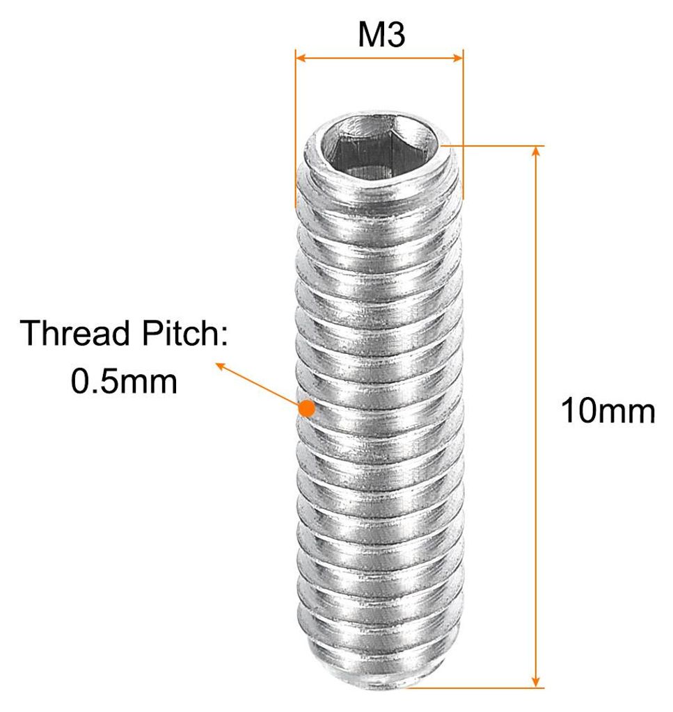 Kugelspitze Madenschrauben 10 Stš¹ck Kugelkopf-Stellschraube, M3 x 10mm 304 Edelstahl Metrische Feder Sechskant Steckschraube