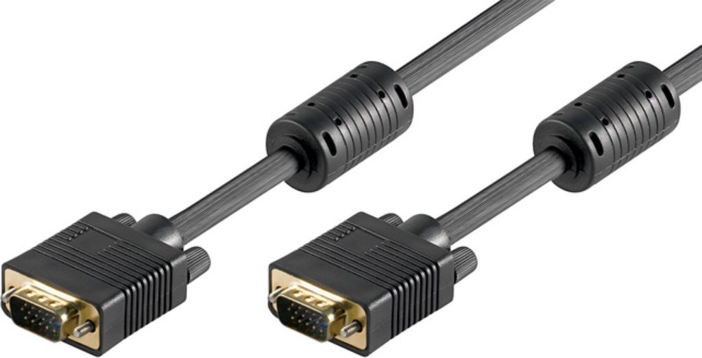 Goobay 68140 Full HD SVGA Monitorkabel, vergoldet, 20 m, Schwarz - VGA-Stecker (15-polig) > VGA-Stecker (15-polig)