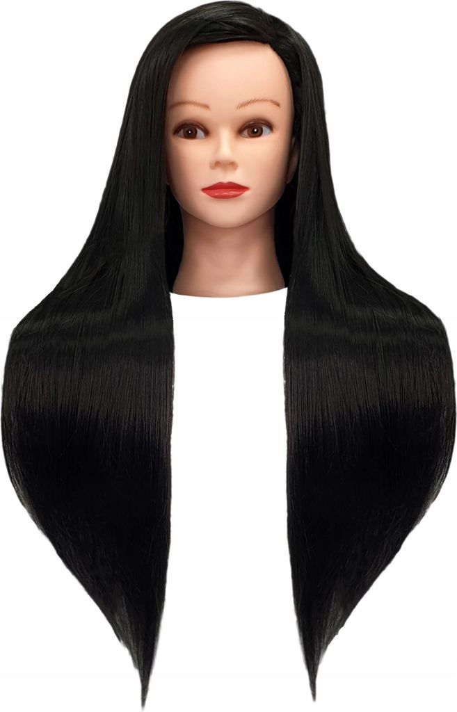 Główka treningowa Iza 60 cm black, włos termiczny+ uchwyt, Zdjęcie produktu 