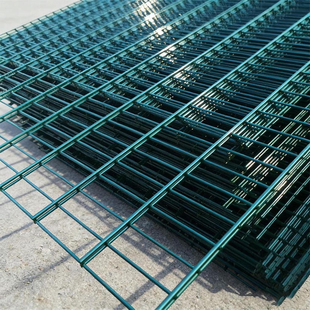Doppelstabmattenzaun Höhe 63 cm 8/6/8 mm Moosgrün - 19 Zaun 20 Pfosten = 4750 cm