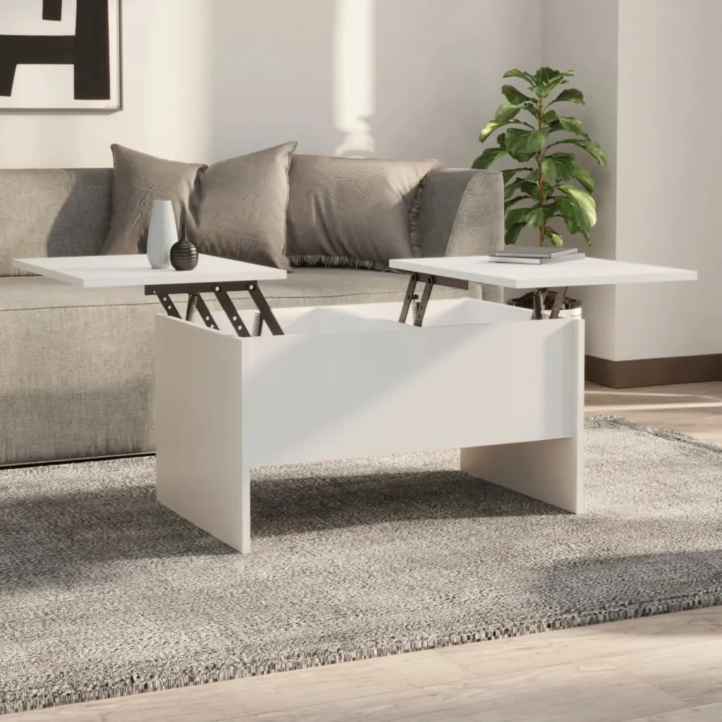 Tavolino Soggiorno Bianco Cloris 80x50 cm | Mobile Legno Minimal