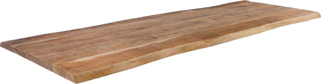 Holzplatte 180x60 cm Louis, Tischplatte aus Mangoholz massiv + raue Oberfläche, Baumkanten-Platte für Heimwerker, geeignet für Arbeitsplatten, T...