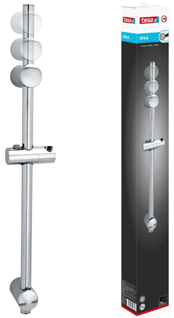 Barre de Douche tesa 40341 en Chrome Brillant avec Fixation sans Perçage - 5