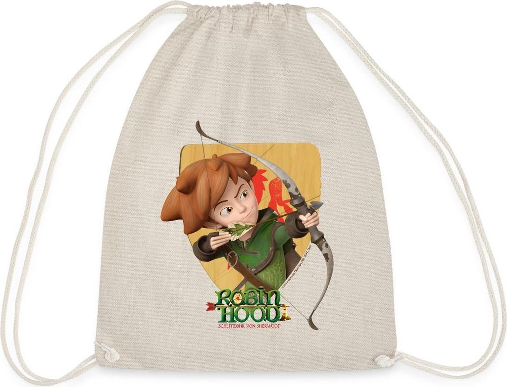 Spreadshirt Robin Hood Schießt Mit Seinem Bogen Turnbeutel, One size, Natur