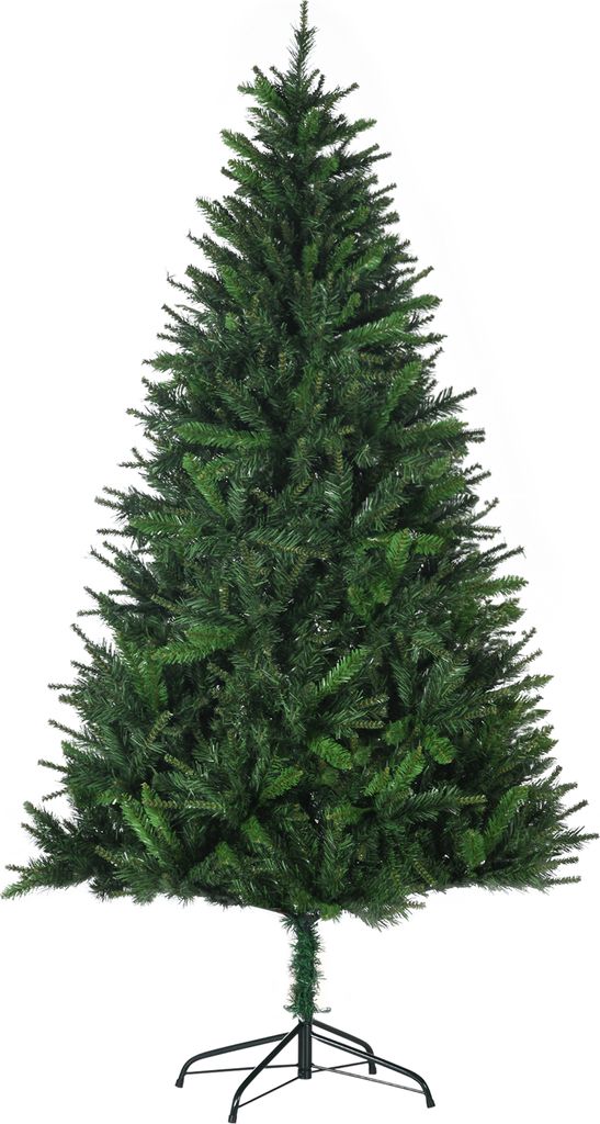 HOMCOM Künstlicher Weihnachtsbaum 180cm mit 786 Zweigen, automatisches Öffnen, dicker Weihnachtsbaum mit Metallsockel, einfacher Aufbau, grün
