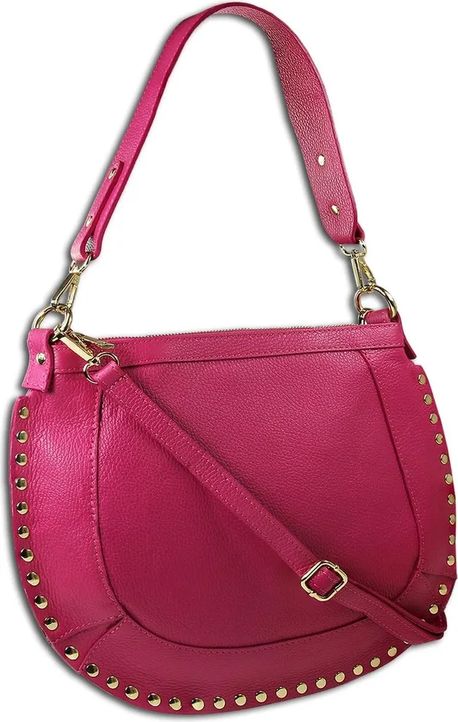Sac bandoulière cuir rose Toscanto : fini les sacs lourds et ternes