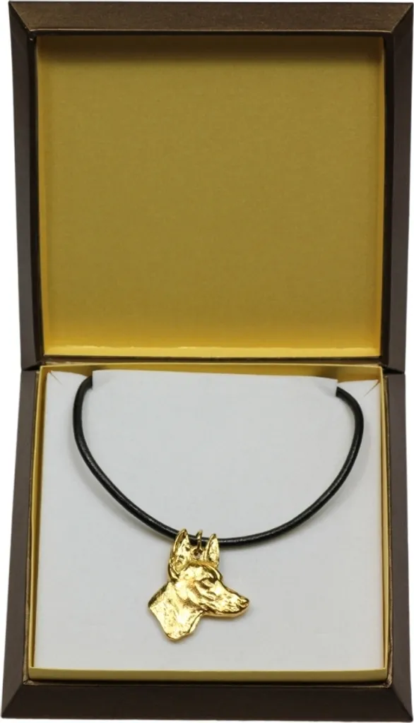 Collier Chien de Pharaon avec Pendentif Plaqué Or Art-Dog en Coffret Cadeau