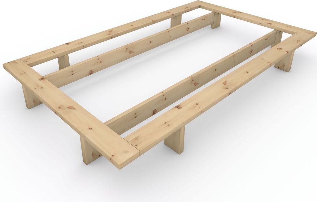 Massivholzbett im japanischen Stil "Komorebi" 120x220 Zirbe