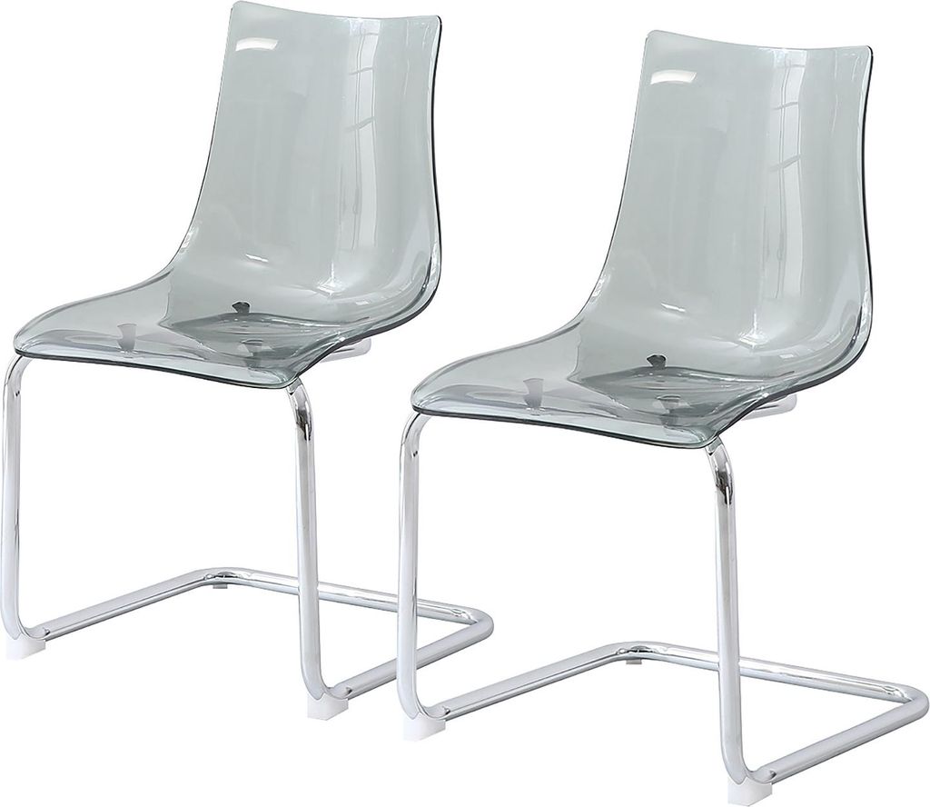 home24 Freischwinger 2er-Set - Transparent - verchromtes Produktbild 