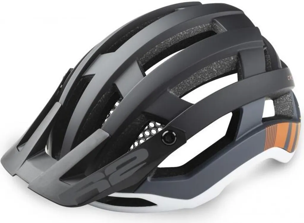 Casque de Vélo Tout-Terrain R2 Cross Noir et Orange Taille S 54-56cm