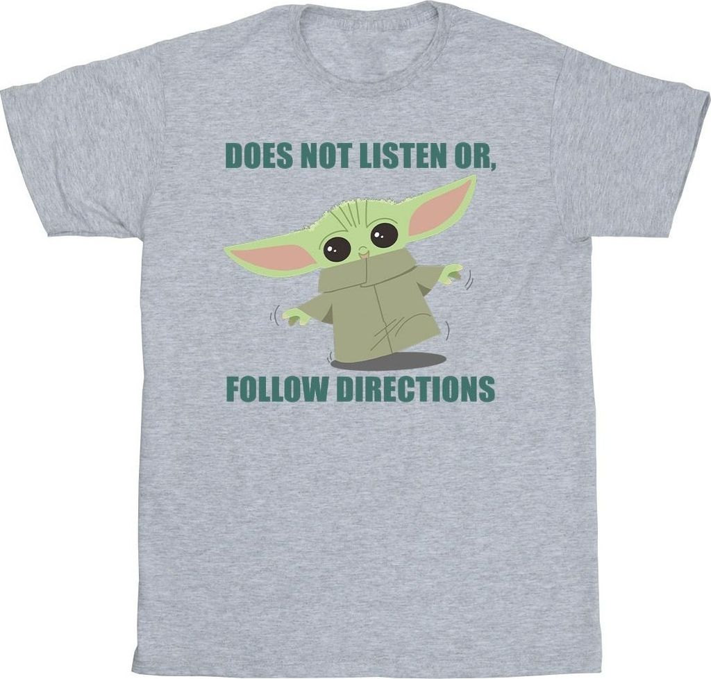 Star Wars - "The Mandalorian Does Not Listen" T-Shirt für Herren BI47373 (S) (Grau)