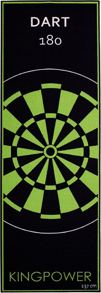 Kingpower Dartteppich mit Abwurflinie, Dart Zubehör mit Motiv, Dartmatte mit Oche, pflegeleichter Teppich rutschfest , Auswahl:Design 5 - 237 x 80 cm